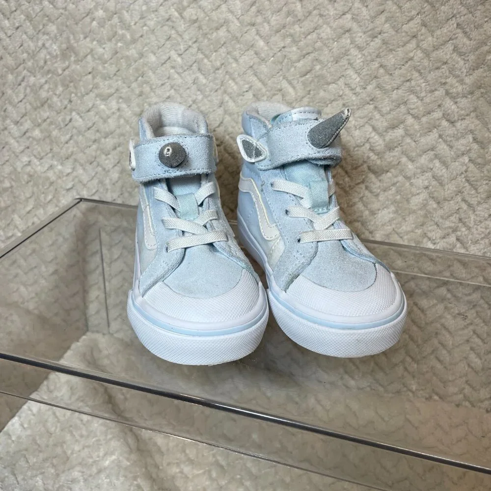 Vans Toddler Light Blue Silver Glitter Unicorn Sk8-Hi Size 6 Whimsical Fairycore - Picture 2 of 14